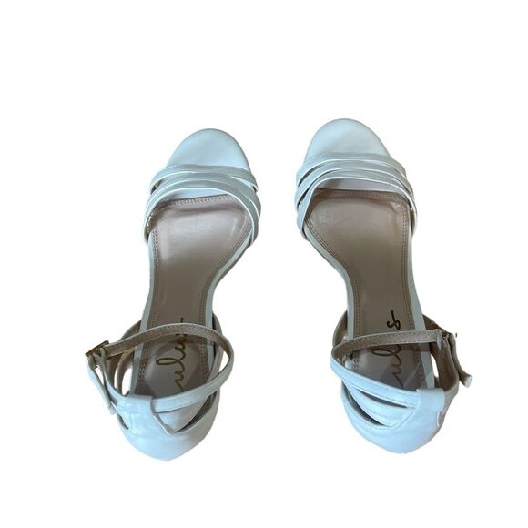 Lulus Shayla White Ankle Strap Heels Womens Size 8.5 - Picture 10 of 13